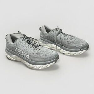 Hoka One One M Bondi 7 Mens Size 10 Running Athletic Sneakers Harbor Mist Gray